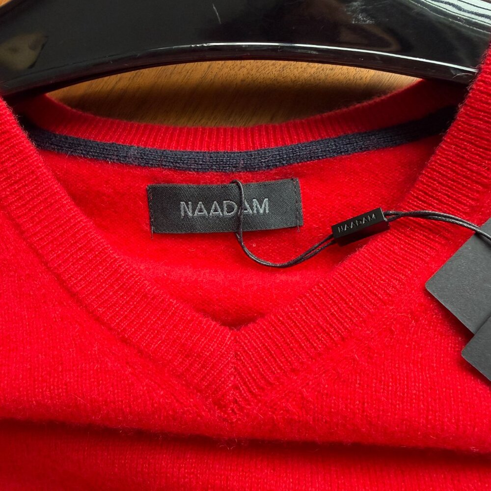NAADAM 100% Cashmere Red V-neck Sweater